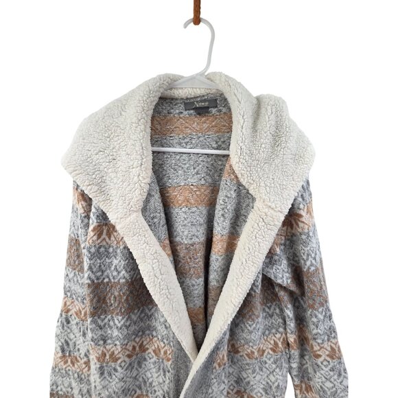 Natural Reflections Women's Cardigan Sweater Hooded Striped Multi Color Size L - Picture 3 of 5